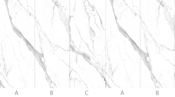 Calacatta White glossy 1100*2800*5 (1шт.=3,08 кв.м.) C connect